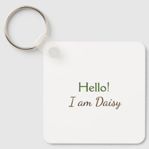 Llavero Hola soy Daisy agregar texto nombre simple minimal