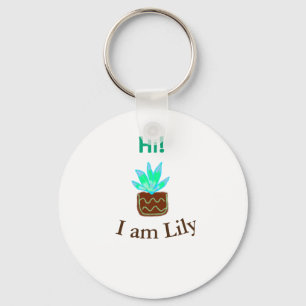 Llavero Hola soy Lily cactus succulum añadir nombre acuare