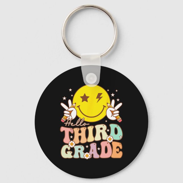 Llavero Hola tercer grado Hippie Smile Face 3º grado de vu (Anverso)