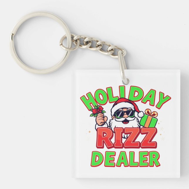 Llavero Holiday Rizz Dealer gen alpha meme Christmas (Frente)