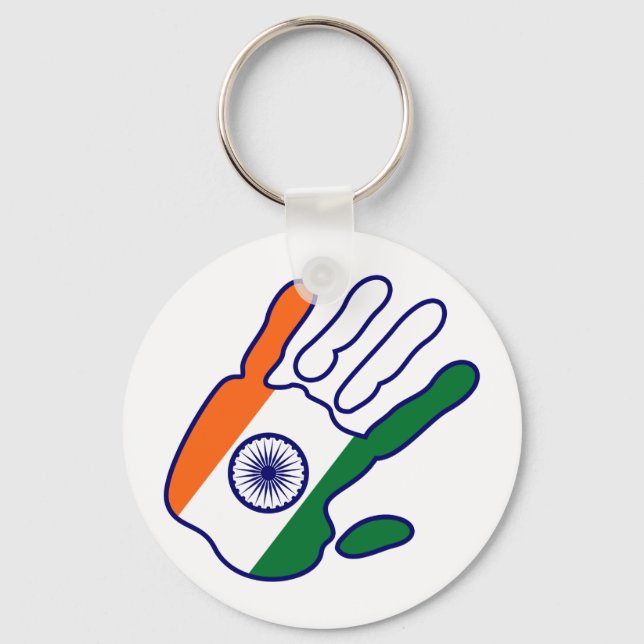 Llavero holiES - India Flag Hand + tu idea (Anverso)