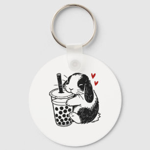 Llavero Holland Lop Rabbit Ama Boba Tea Bunny Y Bubble