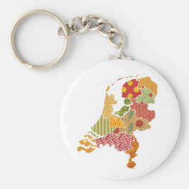 Llavero Holland Province Map Bohemian Patchwork Style