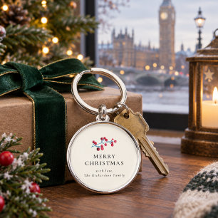 Llavero Holly Cherry Merry Christmas Personalised Familia