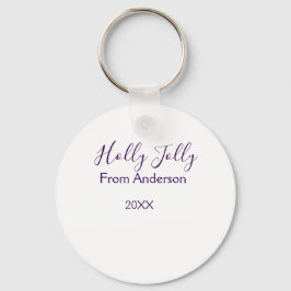 Llavero Holly Jolly holidays add name family year purple s
