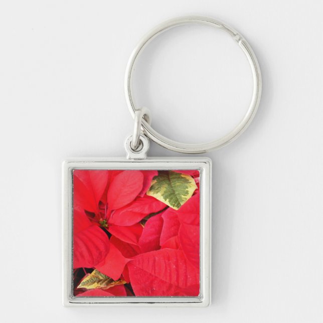 Llavero Holly Point Poinsettias Holiday Floral (Frente)