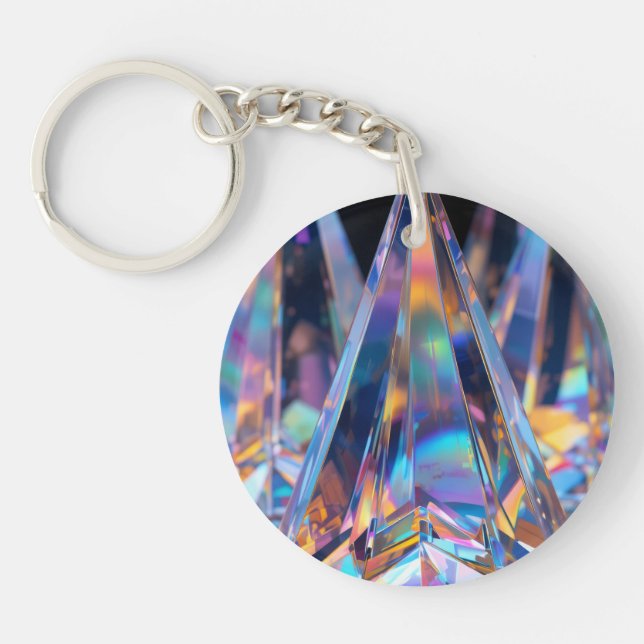 Llavero Holographic Prism Acrylic Keychain – Rainbow Light (Frente)