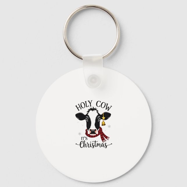 Llavero Holy Cow It's Christmas Funny Cow Lover Farm Anima (Anverso)