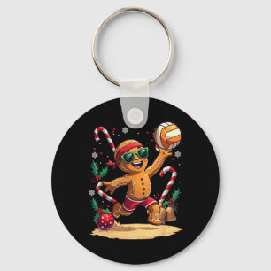 Llavero Hombre de jengibre jugando Navidades de voleibol n