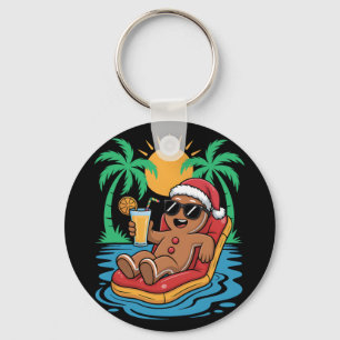 Llavero Hombre de jengibre Navidad en julio verano piscina