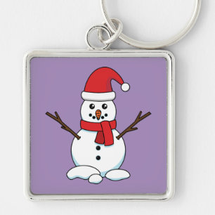 Llavero Hombre de nieve con Red Bonnet y Scarf