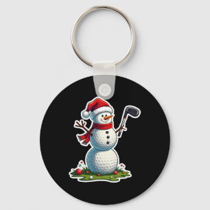 Llavero Hombre de nieve de golf de Navidad Sombrero de San