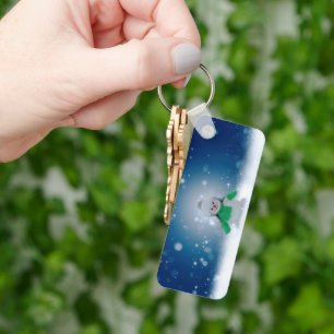 Llavero Hombre de nieve de invierno SlipperyJoe bufanda ve