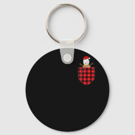 Llavero Hombre de nieve vestido de rojo en familia de búfa