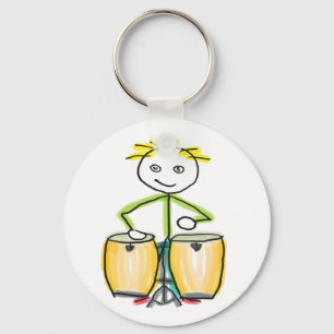 Llavero Hombre de Palitos Tocando Conga