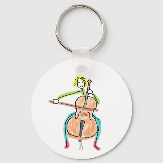 Llavero Hombre de Palitos Tocando el Cello (Anverso)