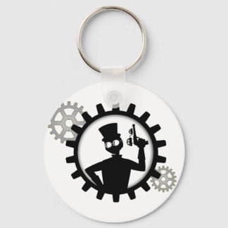 Llavero Hombre de Steampunk sostiene un arma en la cadena