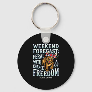 Llavero Hombre divertido oso grizzly patriótico verano lib