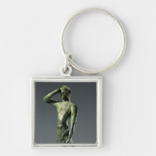 Llavero Hombre en el rezo, escultura de bronce griega