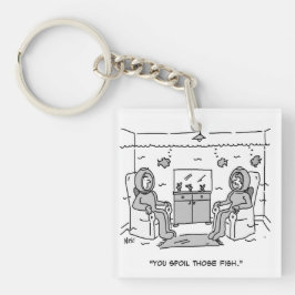 Llavero Hombre frena su pescado tropical - Personalizado d