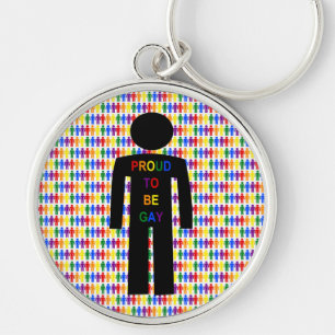 Llavero Hombre gay LGBTQ Silhouette y hombres arcoiris