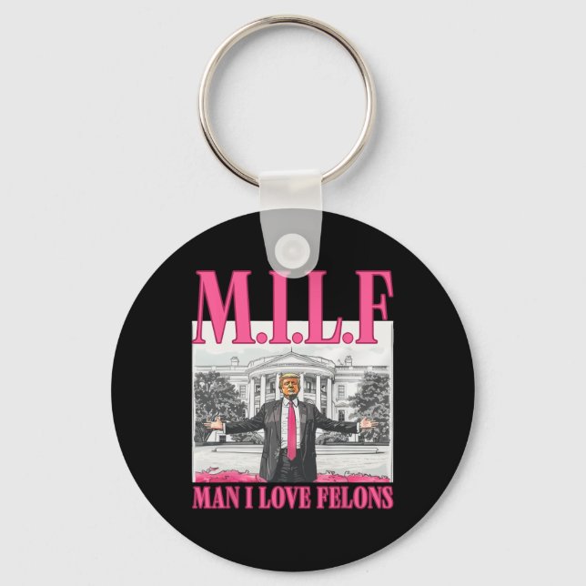 Llavero Hombre I Love Felons Donald Trump Pink Funny 2024  (Anverso)