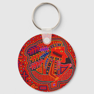 Llavero Hombre indio kuna en canoa