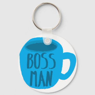 Llavero Hombre jefe con taza azul