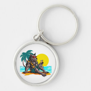 Llavero hombre lobo de vacaciones