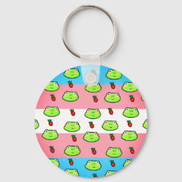 Llavero Hombre me encantan las ranas y las fresas Bandera
