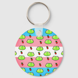 Llavero Hombre me encantan las ranas y las fresas Bandera 
