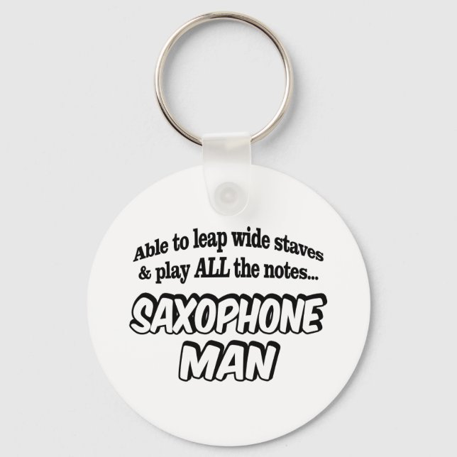Llavero Hombre saxofón - Superhéroe musical (Anverso)