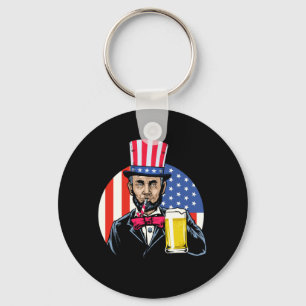 Llavero Hombres Abe Lincoln Bebiendo Cerveza Divertido 4 D