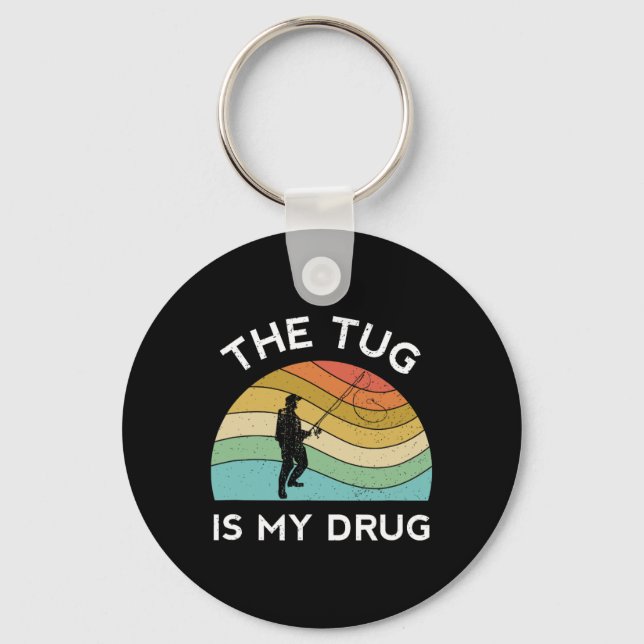 Llavero Hombres De Pesca Graciosos El Tejido Es Mi Pescado (Anverso)