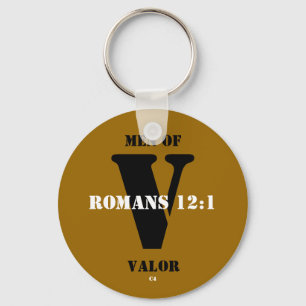 Llavero HOMBRES DE, VALOR, V, 12:1 de los romanos, C4