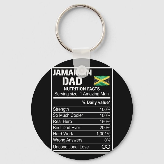 Llavero Hombres Jamaican Dad Nutrition Hacts Fathers Day H (Anverso)
