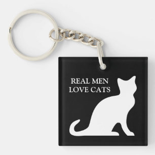 Llavero hombres reales aman gatos