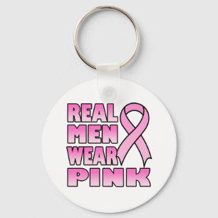Llavero hombres reales llevan una Keychain rosa