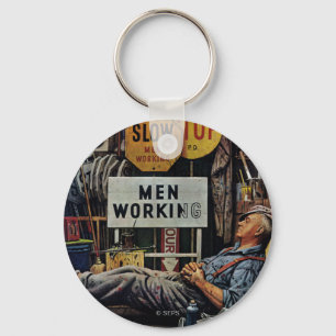 Llavero Hombres trabajando