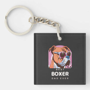 Llavero Hombres Vintage Retro Boxer Dog Lover Dad