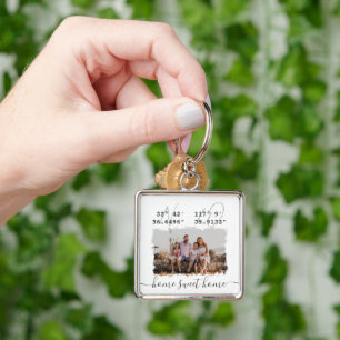 Llavero "Home Sweet Home" DMS Coordinates Family Photo