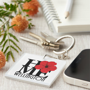 Llavero HOME Wellington Florida Red Hibiscus