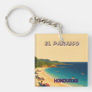 Llavero Honduras EL PARAISO Retro poster