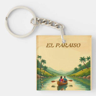 Llavero  Honduras EL PARAISO Retro poster