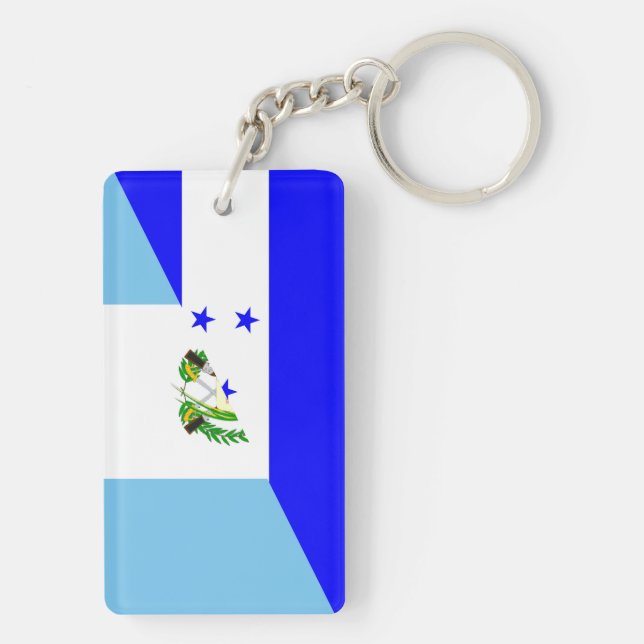 Llavero honduras guatemala país símbolo de media bandera (Atrás)