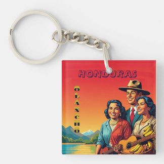 Llavero  Honduras OLANCHO Retro poster