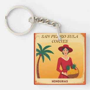 Llavero  Honduras SAN PEDRO SULA Retro poster