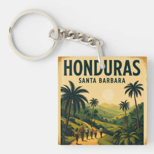 Llavero  Honduras Santa Barbara Retro poster