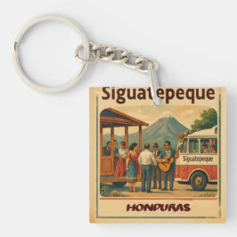 Llavero  Honduras SIGUATEPEQUE Retro poster