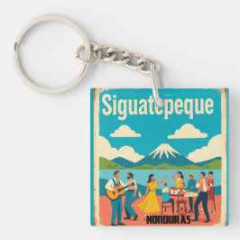 Llavero  Honduras SIGUATEPEQUE Retro poster